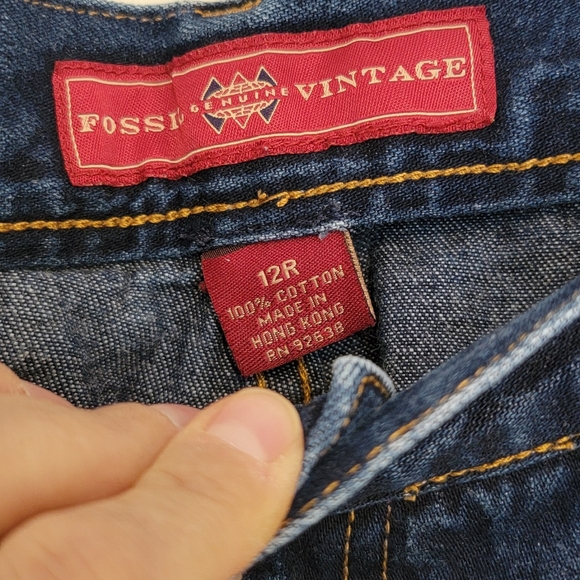 Women's Vintage Straight Leg Dark Wash Jeans Size 12 R - Picture 3 of 3